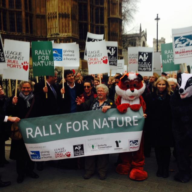 blue fox conservatives against fox hunting founder  at raly for nature event rspb lacs