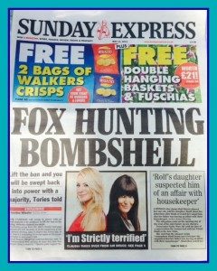 sunday express fox hunting bomshell pic.jpg framed